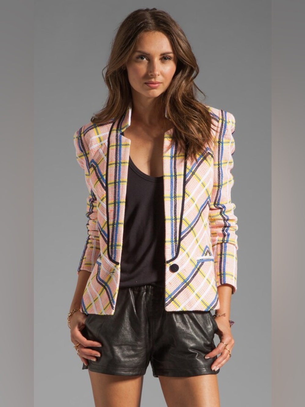 MSRP $498 Rebecca Minkoff Haim Jacket in Rhubarb Multi